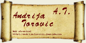 Andrija Torović vizit kartica